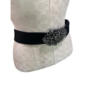 Medium Womens Vintage 1980s Reversible Statement Belt Ornate Buckle